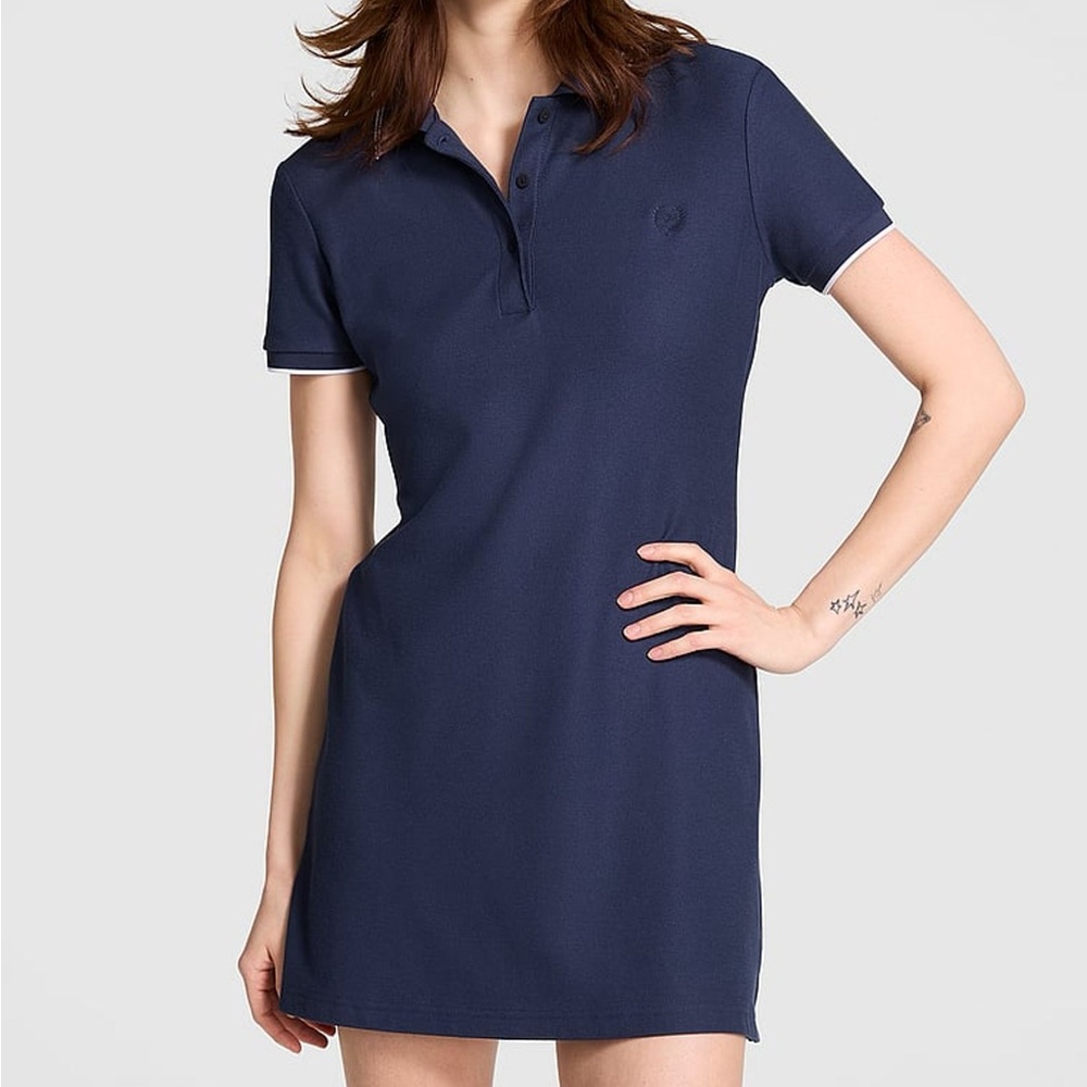 PINK VICTORIA’S SECRET PIQUÉ POLO DRESS XS